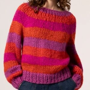 FRNCH Rouge Nermin Hand Made Striped Sweater size medium